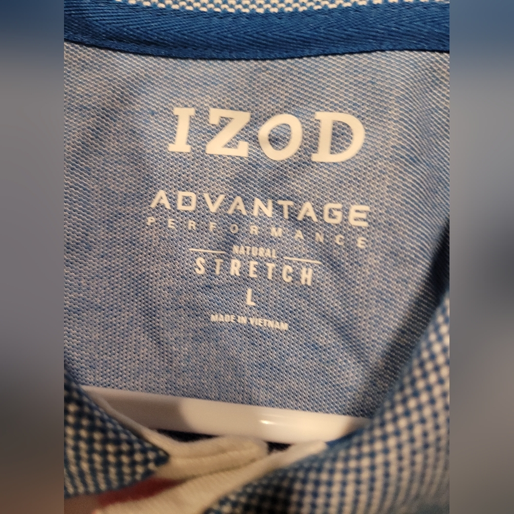NWT Men's Izod Sport Flex Cool FX Striped Polo Size L White Blue Pink - Picture 9 of 12